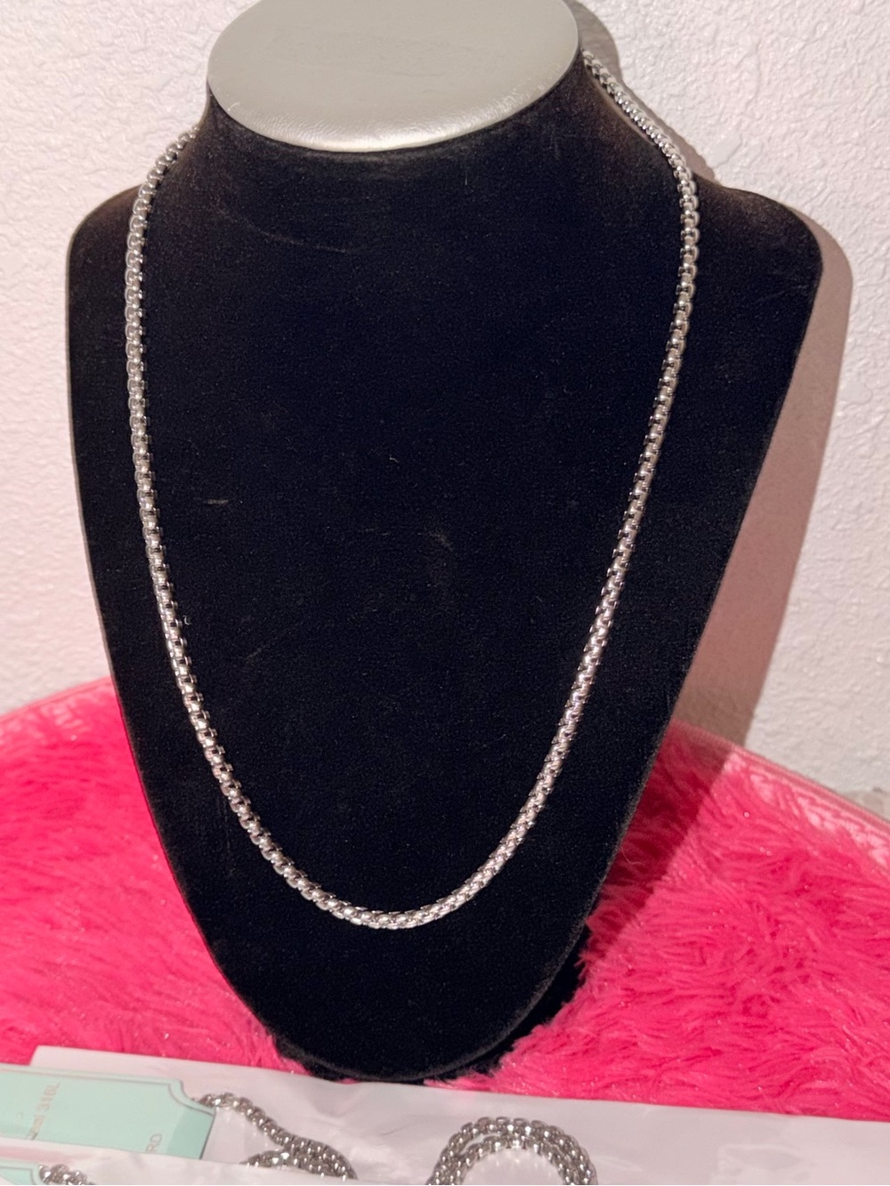 Stainless Steel Box Chain Necklace - Silver